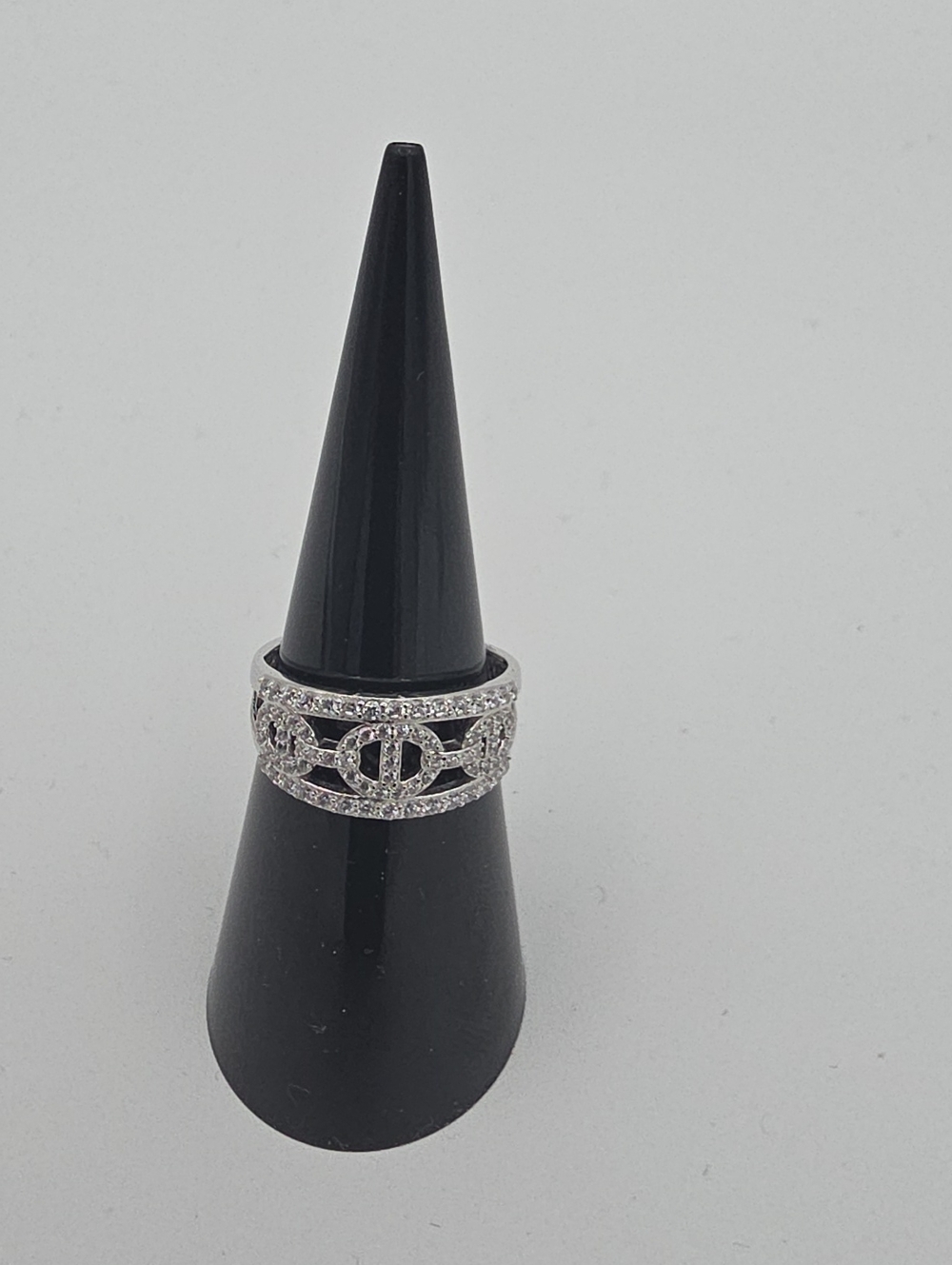 BP Silver Crystal Pavé Openwork Band Ring